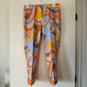 Colorful Modprint Womens Pants 8 M Abstract print Ankle Crop Cuff Elastic waist